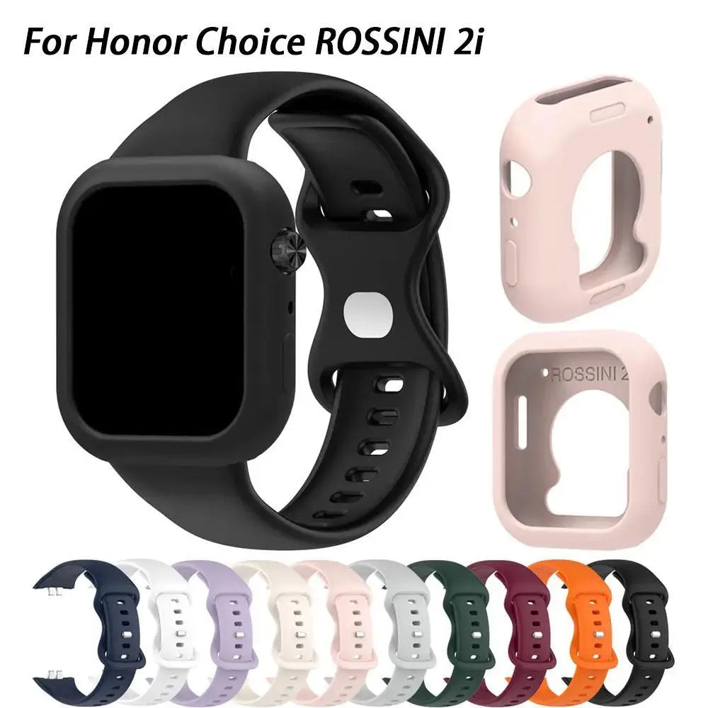 Correa de reloj de silicona + funda para Huawei Honor Choice ROSSINI 2i, pulsera y funda para reloj inteligente, Correa de repuesto para muñeca
