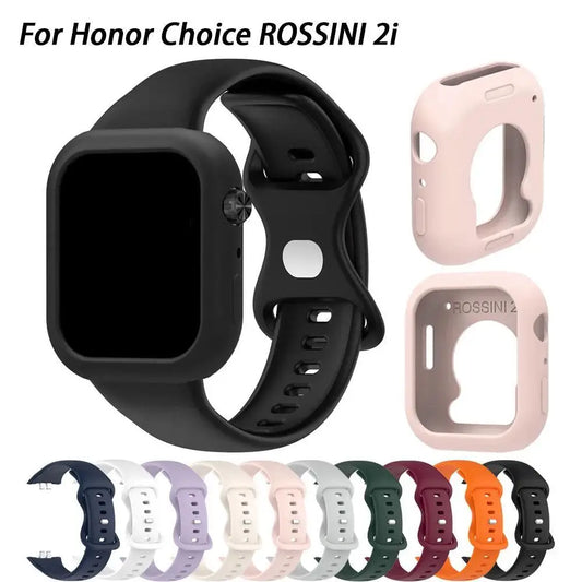 Correa de reloj de silicona + funda para Huawei Honor Choice ROSSINI 2i, pulsera y funda para reloj inteligente, Correa de repuesto para muñeca