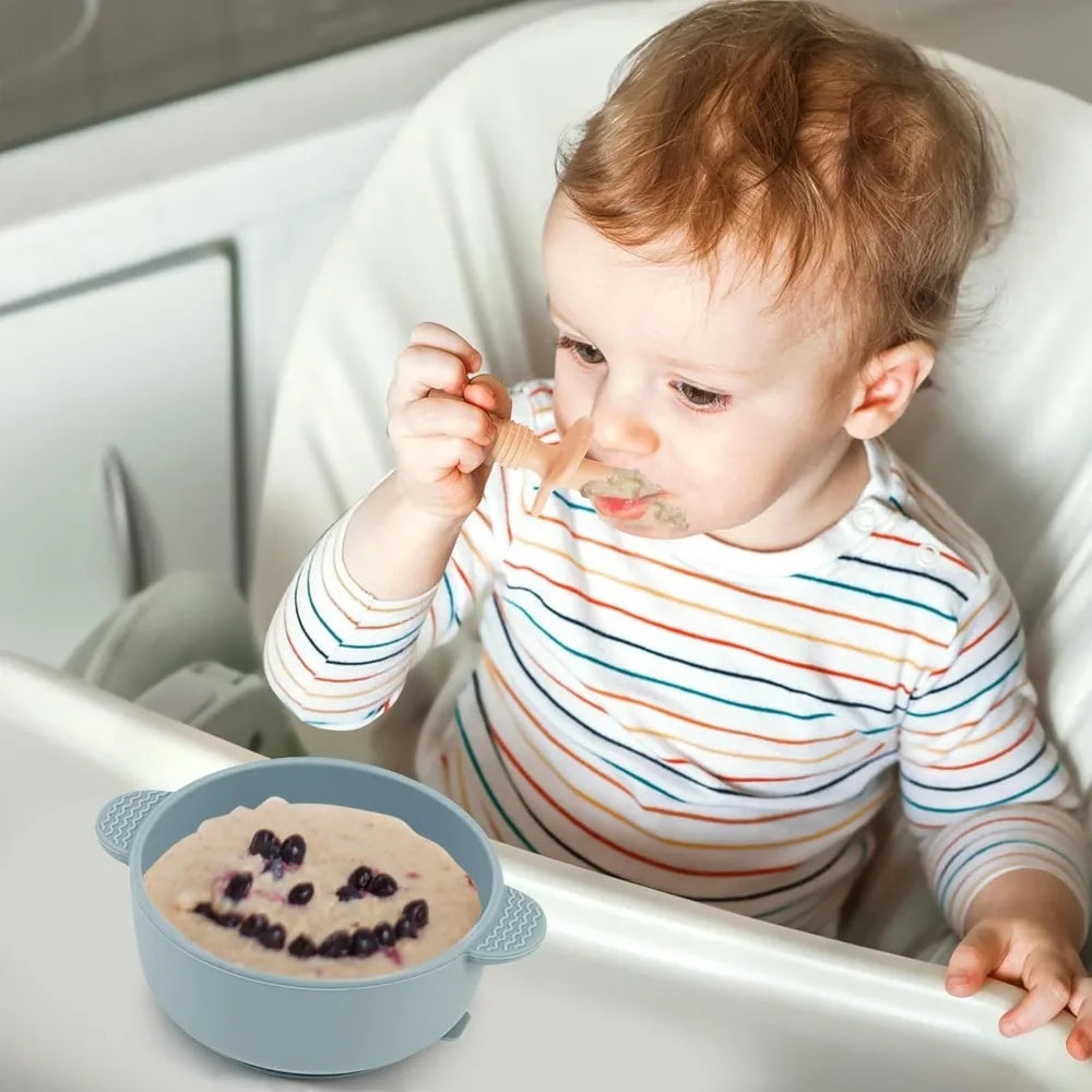 Juego de Cucharas y Tenedores de Silicona para Bebés, 6 Piezas, Libres de BPA, para la Primera Etapa de Destete, para Niños Pequeños