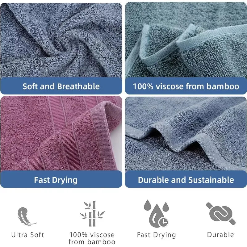 Juego de Toallas de Mano de Bambú, Paquete de 1/6 - Toallas Naturales Hipoalergénicas, Suaves, Absorbentes y de Secado Rápido para Baño y Cocina