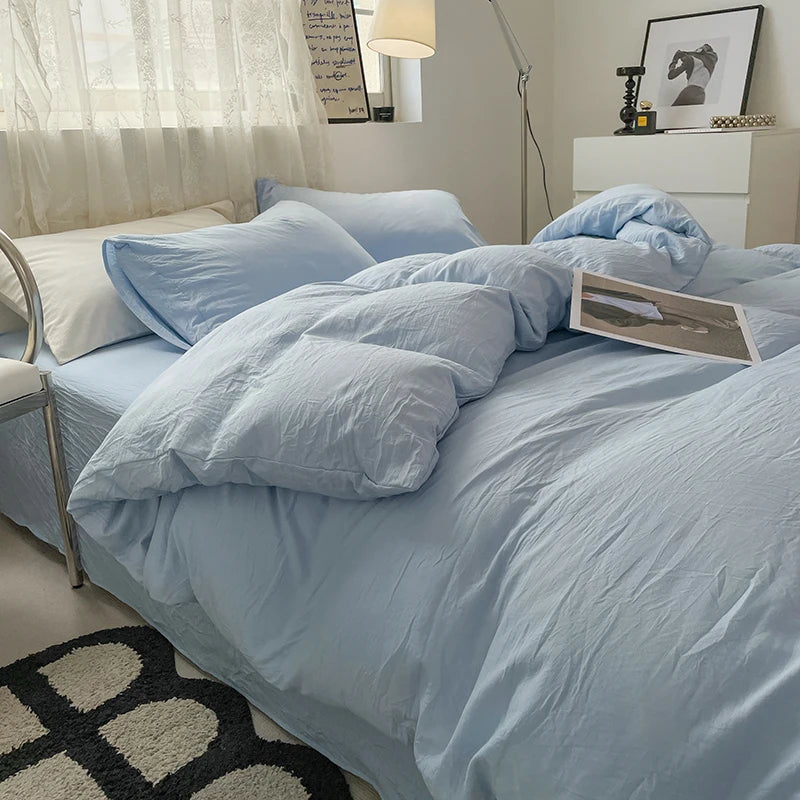 Juegos de fundas de edredón gris oscuro a la moda, fundas de edredón cepilladas, juegos de cama individual doble Queen, funda de almohada para niños, funda de edredón sólida