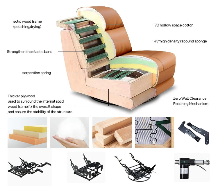 Sofá de tela eléctrico multifuncional, chaise longue recta ajustable, cómodo, individual, para varias personas, mueble para el hogar