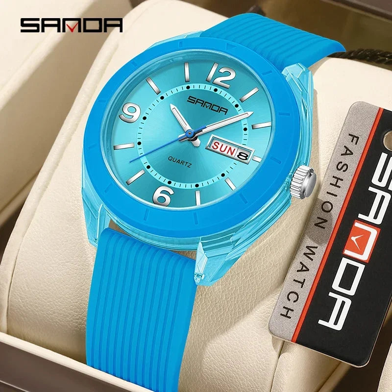 Reloj de Pulsera SANDA para Mujer, Nuevo, Moderno, Deportivo, de Cuarzo, con Fecha, Semana, Resistente al Agua, Luminoso, Elegante