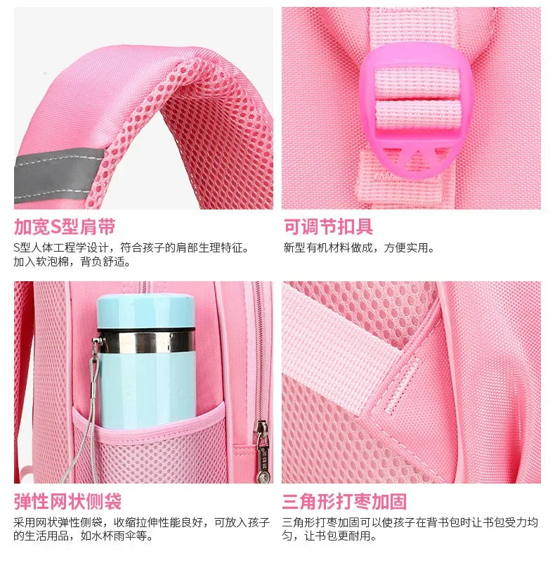 Mochila Escolar Ligera para Niñas de 6 a 12 Años, Linda Mochila con Lazo de Puntos, con Correas Acolchadas Ergonómicas