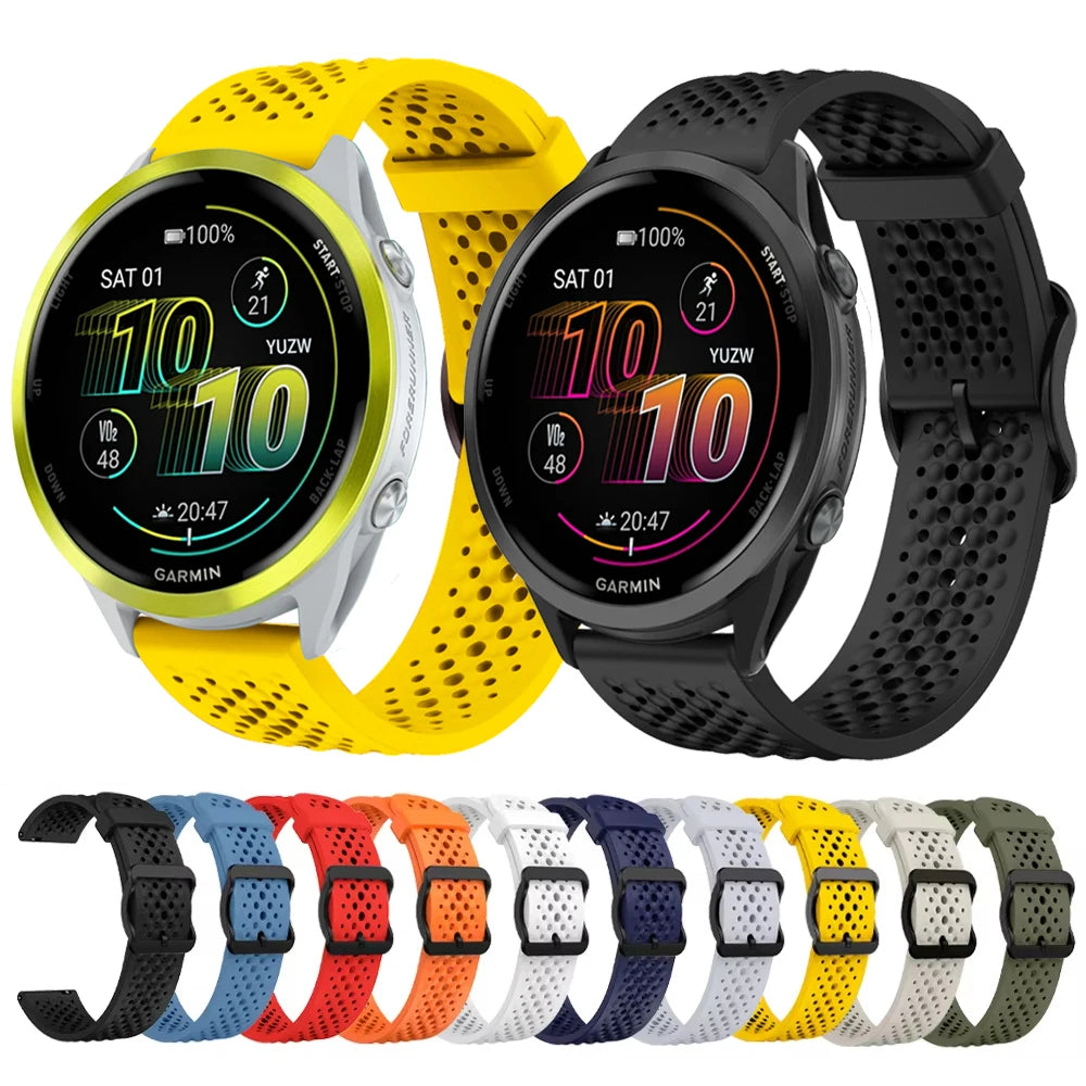 Correa de 22mm para Garmin Forerunner 570 47mm 265 255 M correa de reloj para Garmin Venu 3/Vivoactive 4 pulsera deportiva de silicona transpirable