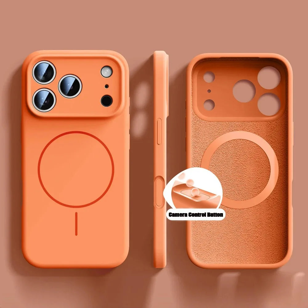 Nueva funda magnética de silicona líquida para iPhone 17 16 15 14 13 12 Pro Max 16 Plus Air fundas suave Original para iPhone 17 16 Pro Max funda para iphone 17 pro max