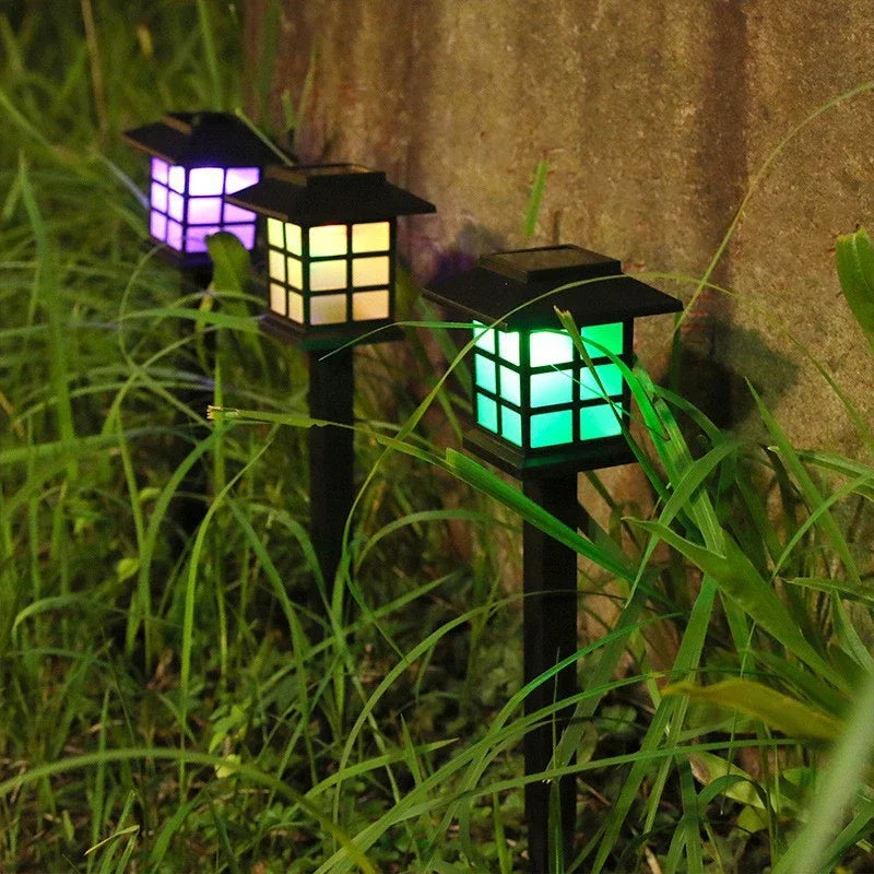 Paquete de 2 luces solares para caminos, lámpara Solar para exteriores, iluminación de paisaje impermeable para jardín, Patio, pasarela, entrada, decoración de acampada