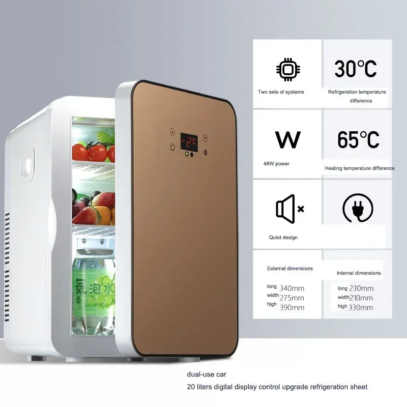 Household 220v 25L Mini Small Refrigerator Small Home Dormitory Car Home Dual-use Student Car System Refrigeration Single Use