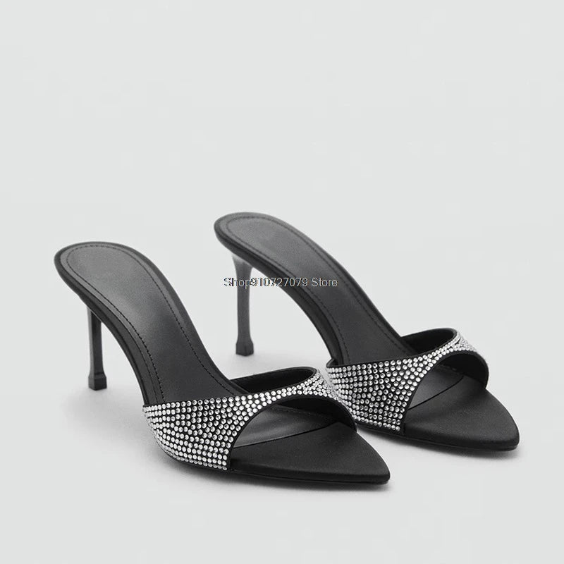 Sandalias de Tacón Alto para Mujer, Primavera-Verano 2026, Nuevas Sandalias Elegantes de Cuero Pintado, Sandalias de Tacón Alto para Uso en Exteriores
