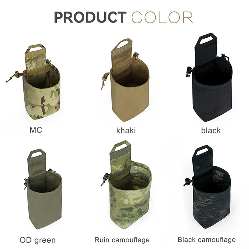 Bolsa de basura Molle, Mini bolsa de reciclaje plegable, herramienta de cintura molle, bolsa para artículos diversos, bolsa de utilidad para revista, cinturón Molle, chaleco, mochila