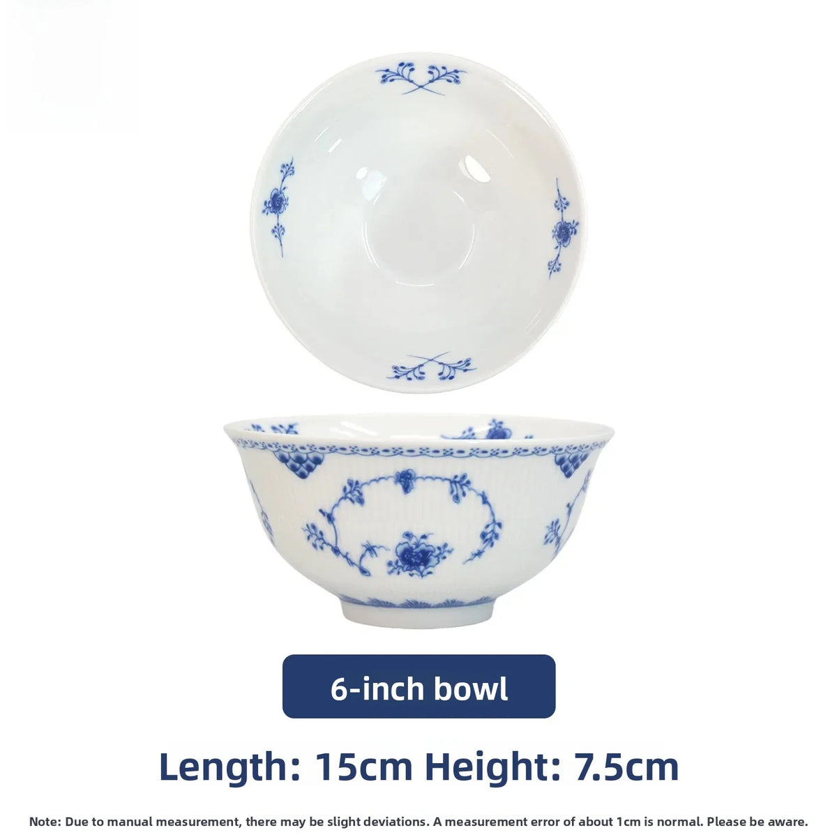 Juego de vajilla de porcelana blanca de Jingdezhen con diseño de hierba Tang azul y blanca, plato llano para uso doméstico, t...
