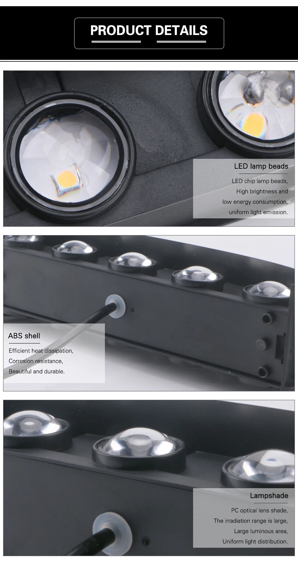 Lámpara de pared LED para interior arriba y abajo, luz de pared Interior para dormitorio, sala de estar, pasillo, iluminación exterior, decoración del hogar