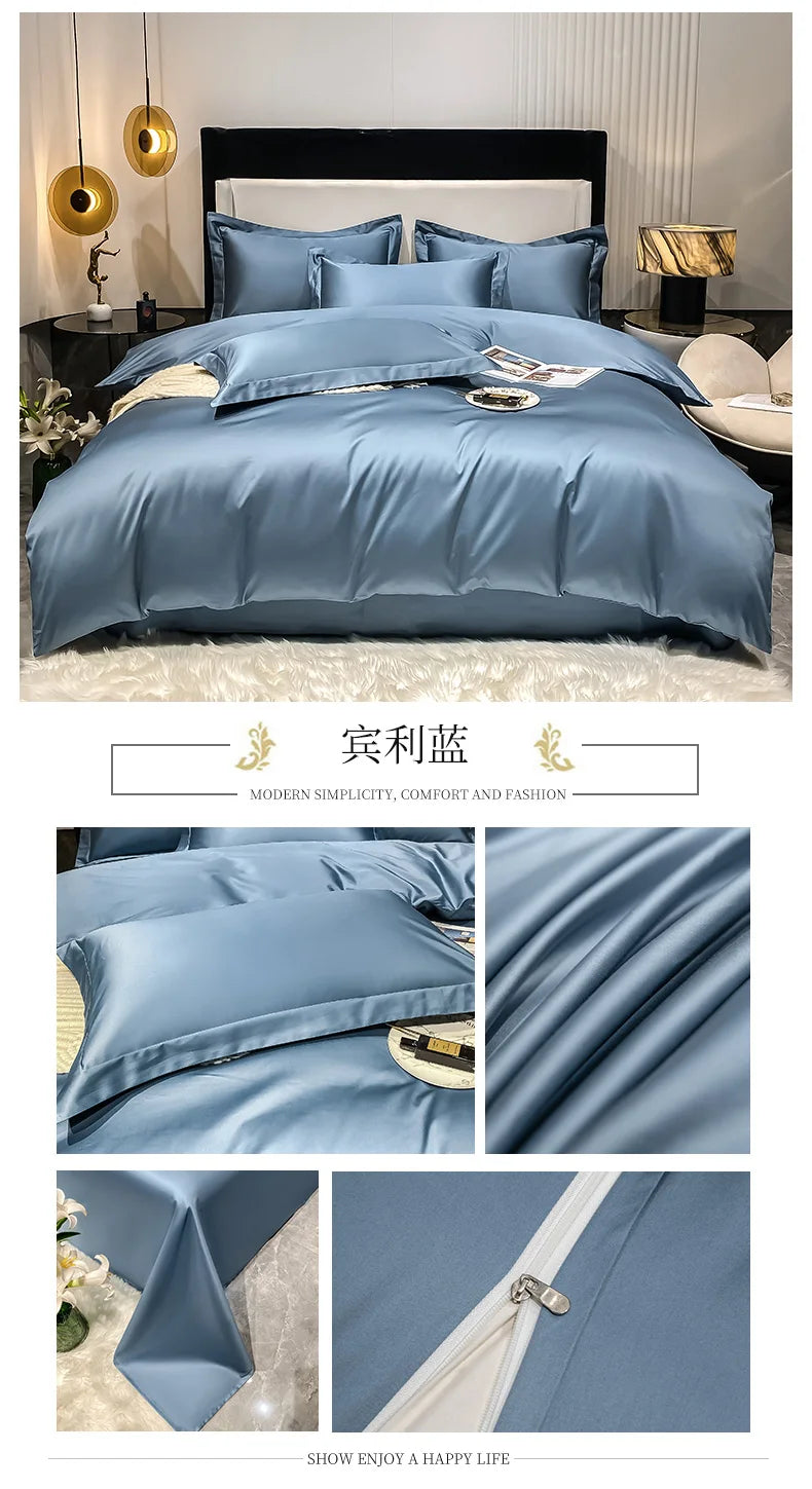 Juego de cama de lujo 100% algodón egipcio funda nórdica funda de almohada Ru Europa doble tamaño Queen King ropa de cama juegos de sábanas suaves