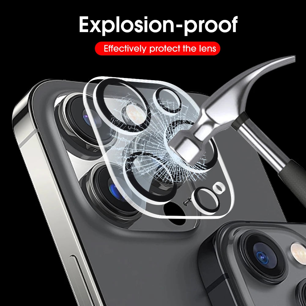 1-5 uds Protector de lente de cámara de vidrio para iPhone 16 15 14 13 Pro Max Plus Mini HD vidrio templado Protector de lente completa película de cámara