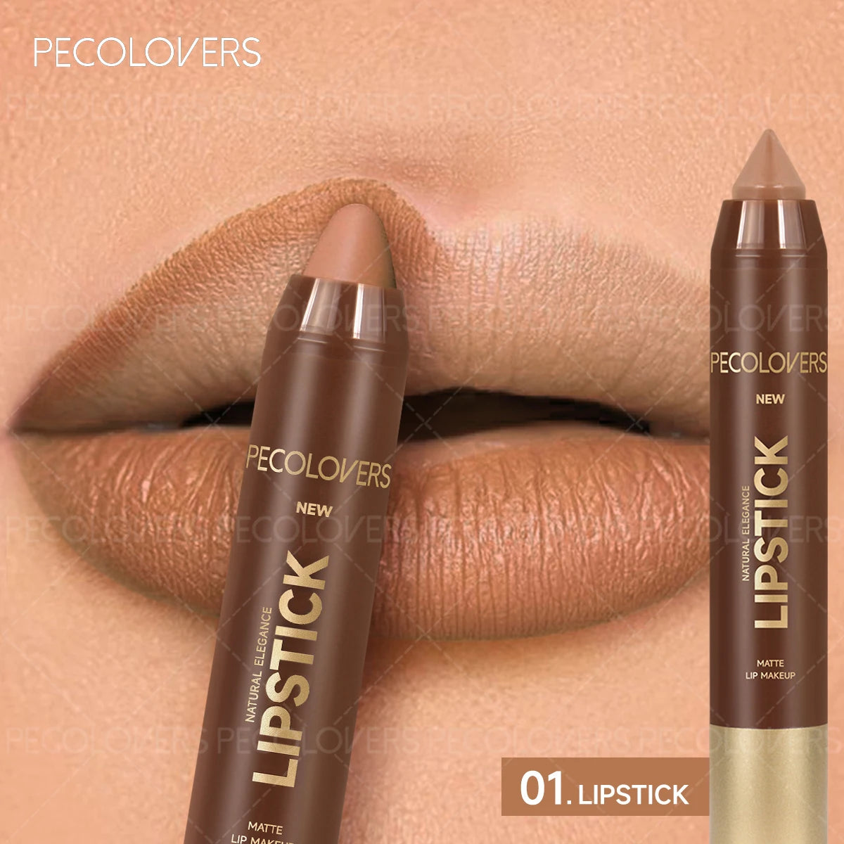 Delineador de labios y lápiz labial 2 en 1 (1 unidad): acabado mate, para definir el contorno de labios, se adapta a estilos de maquillaje de otoño e invierno
