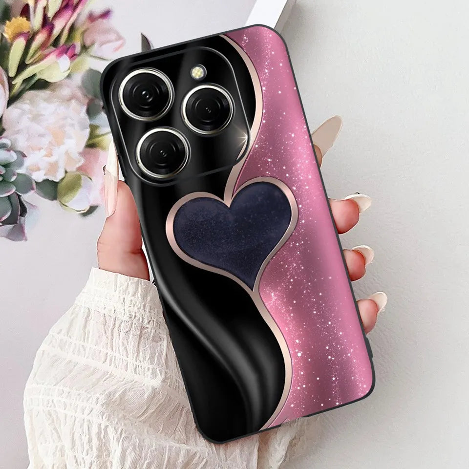 Para Tecno Spark 20c 20 Pro Plus Spark20 Pro Funda de teléfono Funda trasera de goma suave Mujer moda patrón de dibujos animados Funda de parachoques
