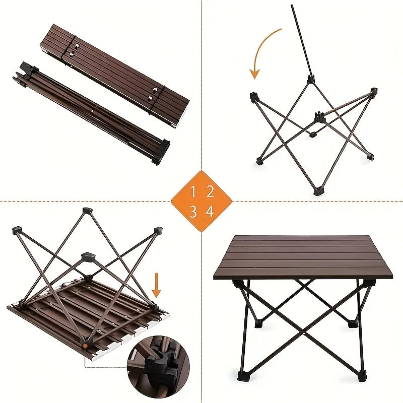 Mesa Plegable Compacta para Exteriores, Mesa de Camping Portátil, Mini Mesa de Picnic para Playa, Equipo Ligero y Portátil, Mesa Pequeña para Exteriores