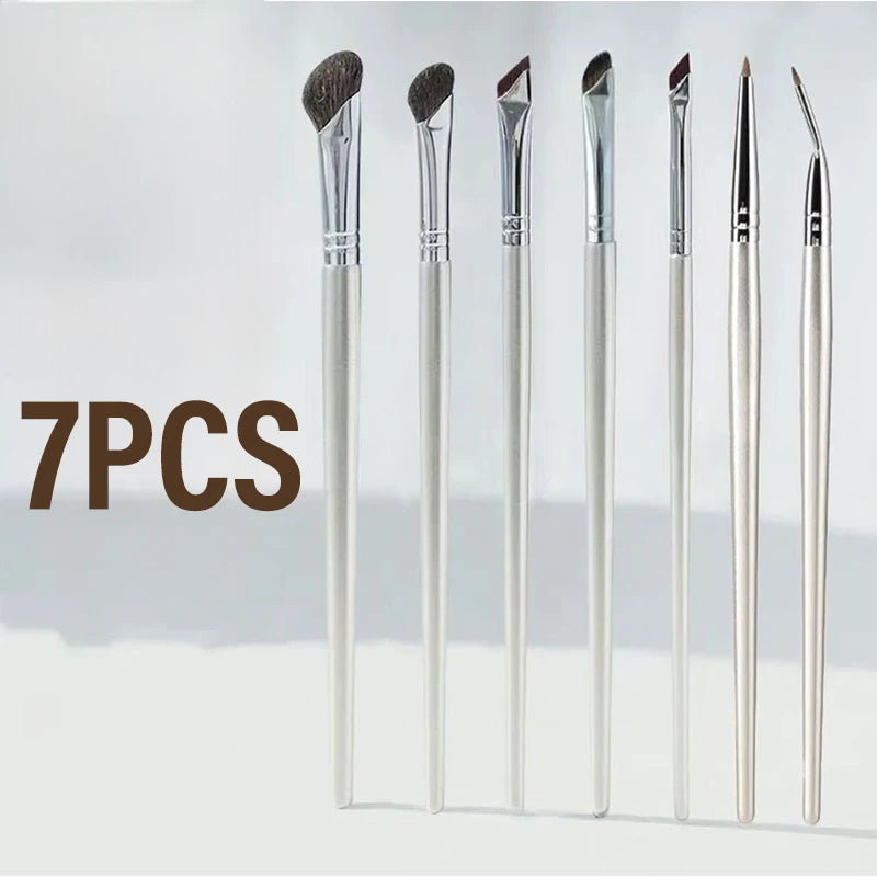 Set de 7 Brochas Profesionales para Maquillaje de Ojos, Brocha Angulada para Delineador y Corrector, Herramienta para Sombra de Ojos y Aegyo Sal