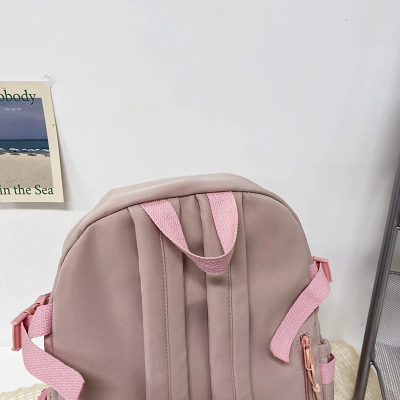 Mochilas bonitas para mujer, mochila escolar de nailon con múltiples bolsillos impermeable para estudiantes y niñas, mochila Kawaii para ordenador portátil, Mochilas