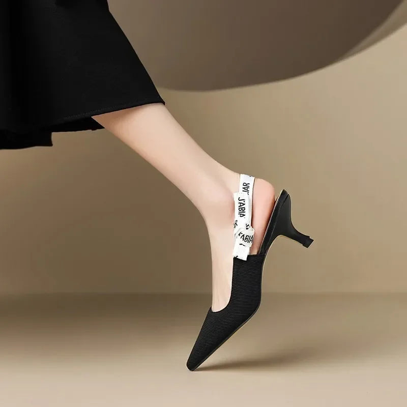 Sandalias de tacón de aguja elegantes con diseño de letras y cordones para mujer, ideales para fiestas, colección Verano 2026