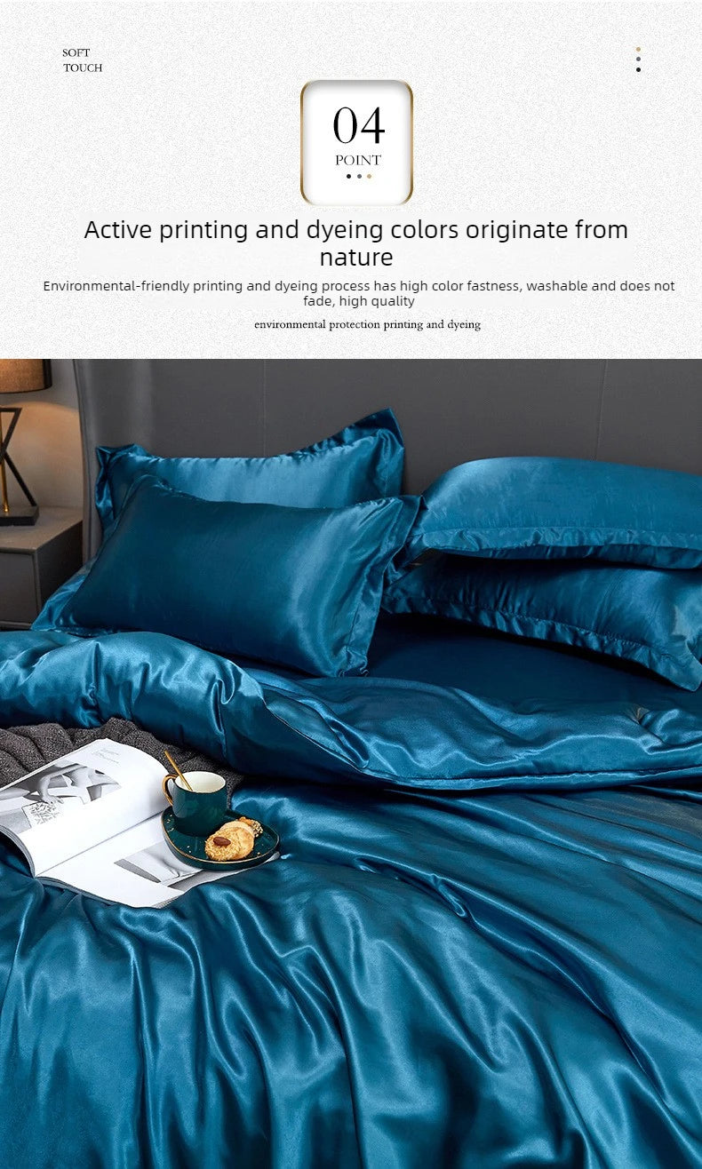 Juego de funda nórdica de cama 120/150/180/200 Tencel, juego de cama de seda negro, verde, blanco, Sábana de verano, Sábana bajera elástica de lujo 180x200