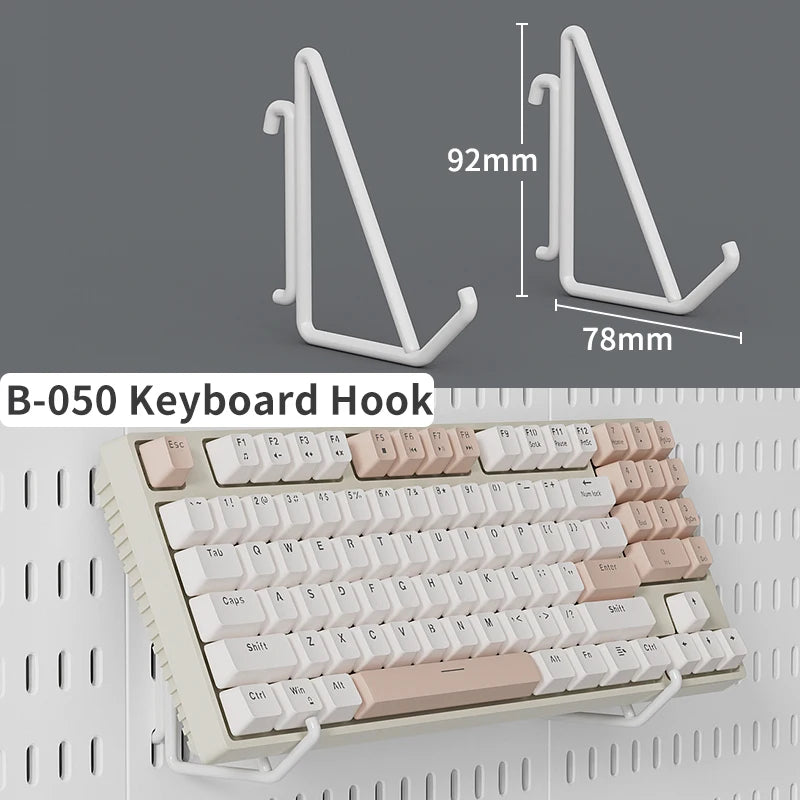 Kit organizador de pared combinado con tablero perforado DIY: paneles colgantes modulares, instalación sin perforaciones, ideal para exhibición de pared de habitaciones artesanales