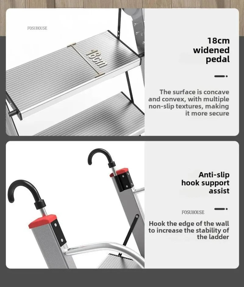 Portable Folding Ladder Household Aluminum Alloy Ladders Straight Ladder Home Furniture Escalator Mobile Climbing Stairs y