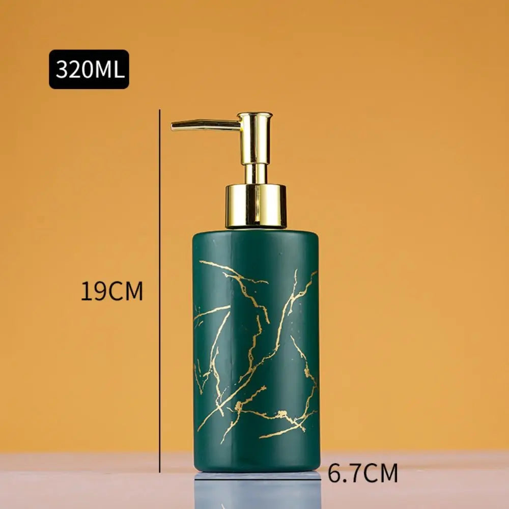 Botella de emulsión de vidrio de 350ML, botellas de loción de baño rellenables de cerámica, accesorios de baño, botella de champú, botella desinfectante de manos