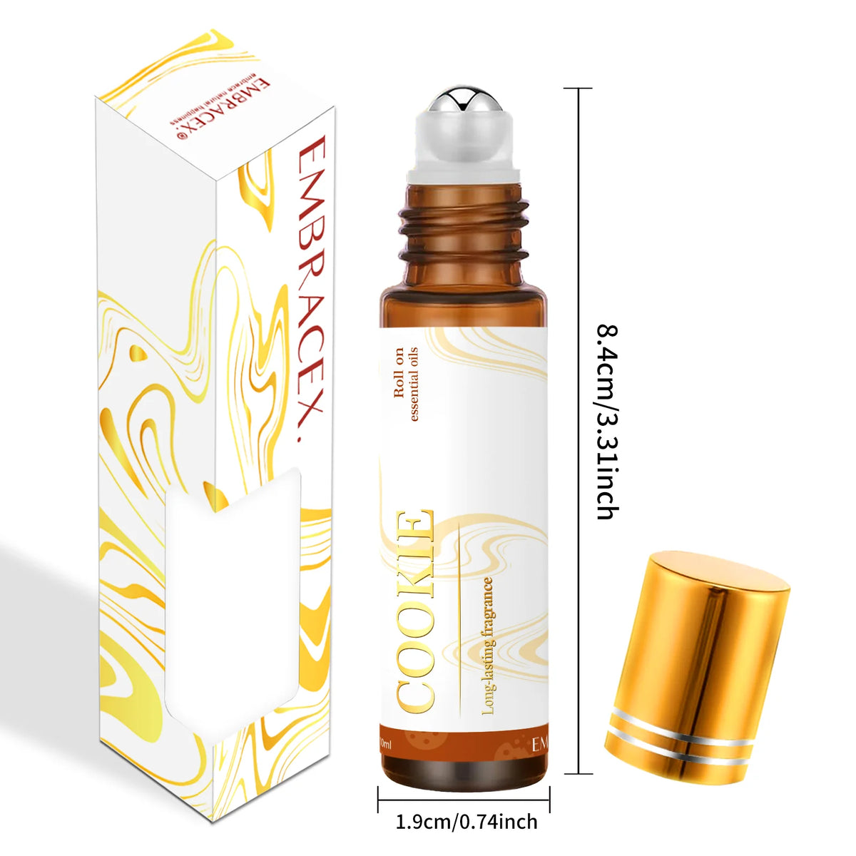 Aceites Aromáticos con Aroma a Galleta en Roll-On, 10ml - Aromaterapia Cálida para Comodidad y Relajación - Aroma Dulce a Repostería, Regalos en Tamaño de Viaje