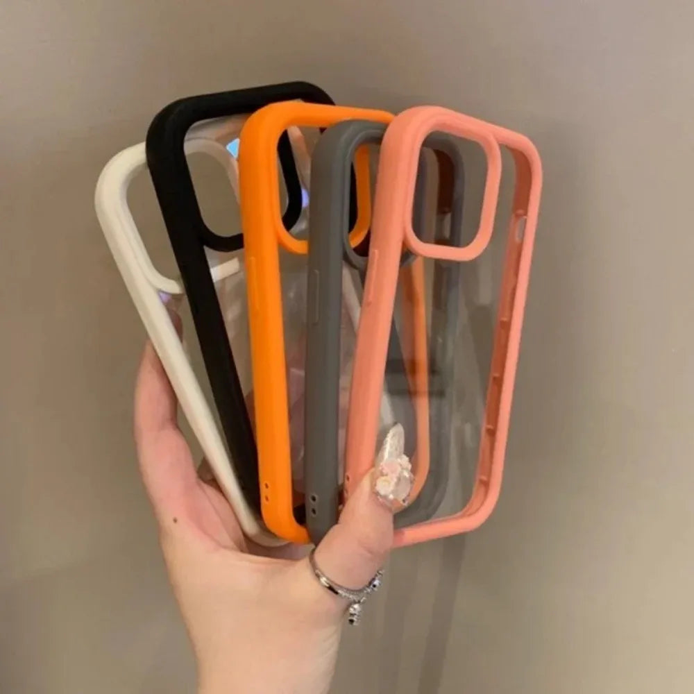 Funda de teléfono transparente de lujo para iPhone 17 Air 11 12 13 14 15 16 17 Pro Max Plus, funda de parachoques transparente a prueba de golpes