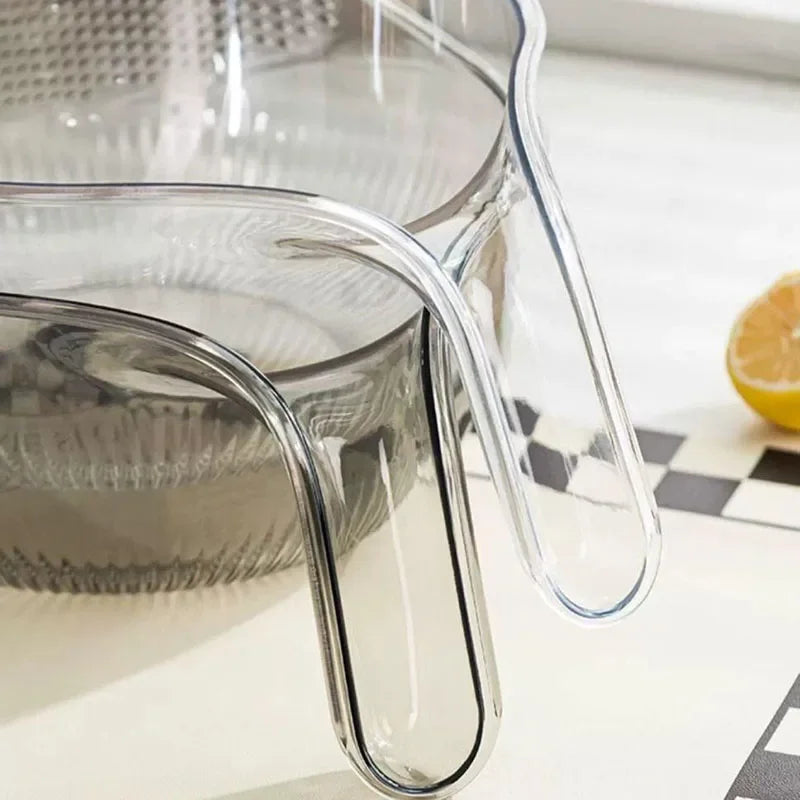 Dispositivo de lavado de cocina, filtro de lavado de arroz, lavabo de enjuague de arroz, cesta de drenaje para el hogar, fregadero de basón de fruta con mango