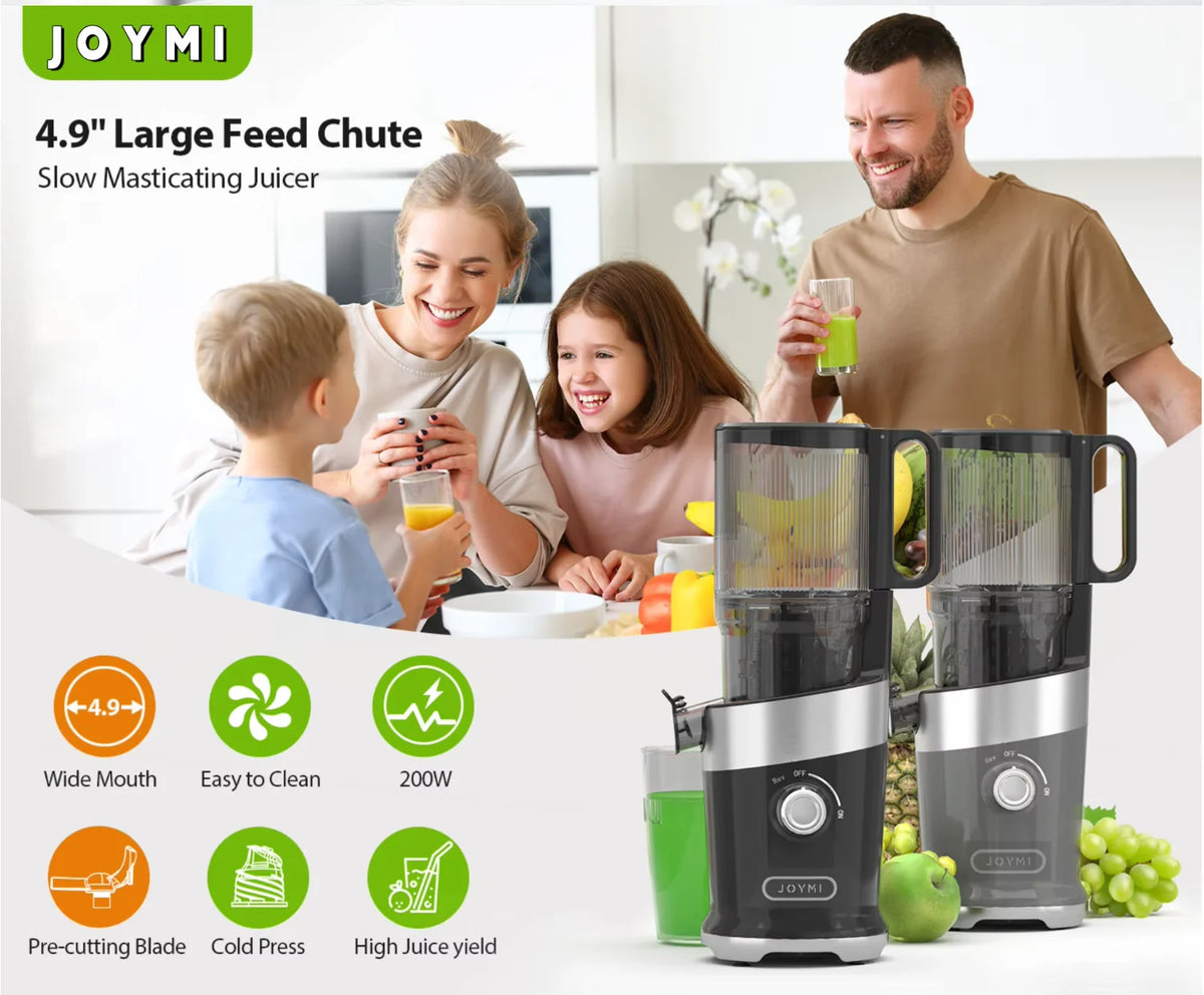 Extractor de Jugos Masticador con Boca de Alimentación Ancha de 126 mm para Frutas, Precio de Fábrica