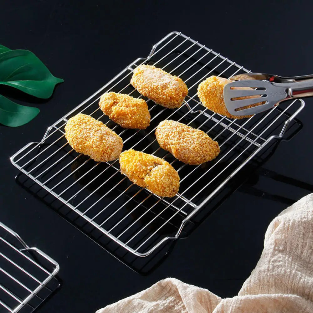 Rejilla de enfriamiento de acero inoxidable, soporte antiadherente para pastelería, bandeja para horno, macarrones, pan, galleta, utensilios de cocina para hornear pasteles