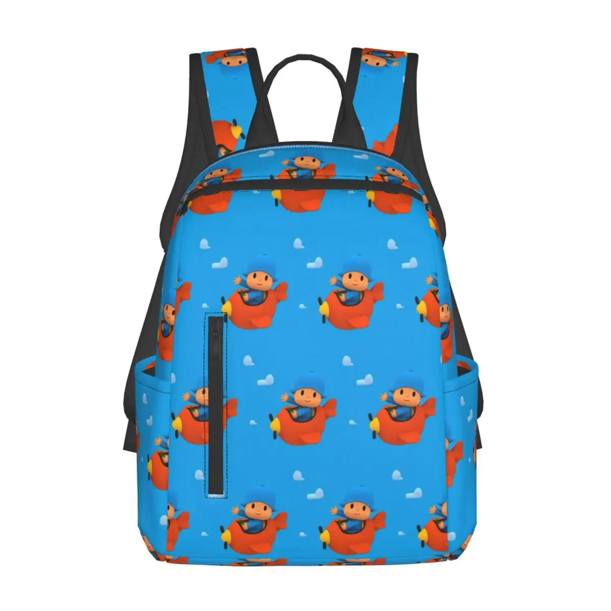 Mochila azul de dibujos animados de Pocoyo para niños, mochila de gran capacidad para niños, mochila escolar, bolsos de hombro para hombres y mujeres