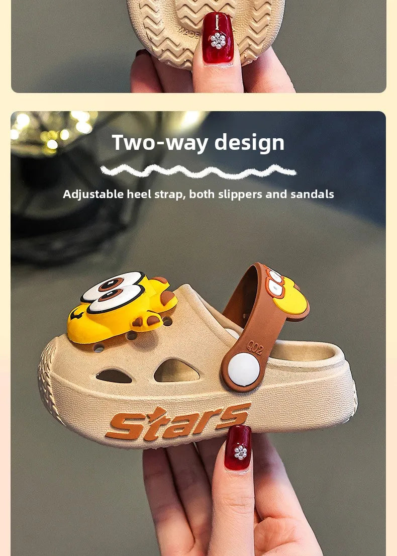 2026 Zapatillas para niños, bonitos dibujos animados para niñas y niños con suelas blandas, bolsas para bebés, zapatos perforados, sandalias para el hogar y el bebé