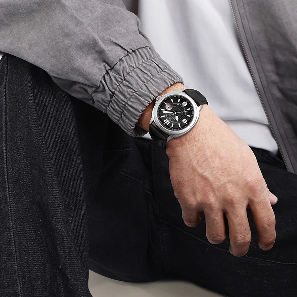 Marca NAVIFORCE, Reloj de cuarzo para Hombre, banda de PU de alta calidad, Reloj de pulsera con calendario para Hombre, indicador de fecha automático, relojes impermeables, Reloj para Hombre