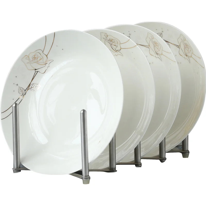 Juego de 4 Uds., 8 pulgadas, platos de porcelana de hueso, rosa dorada, platos de porcelana para comida, platos de cerámica para servir, juego de platos de cena