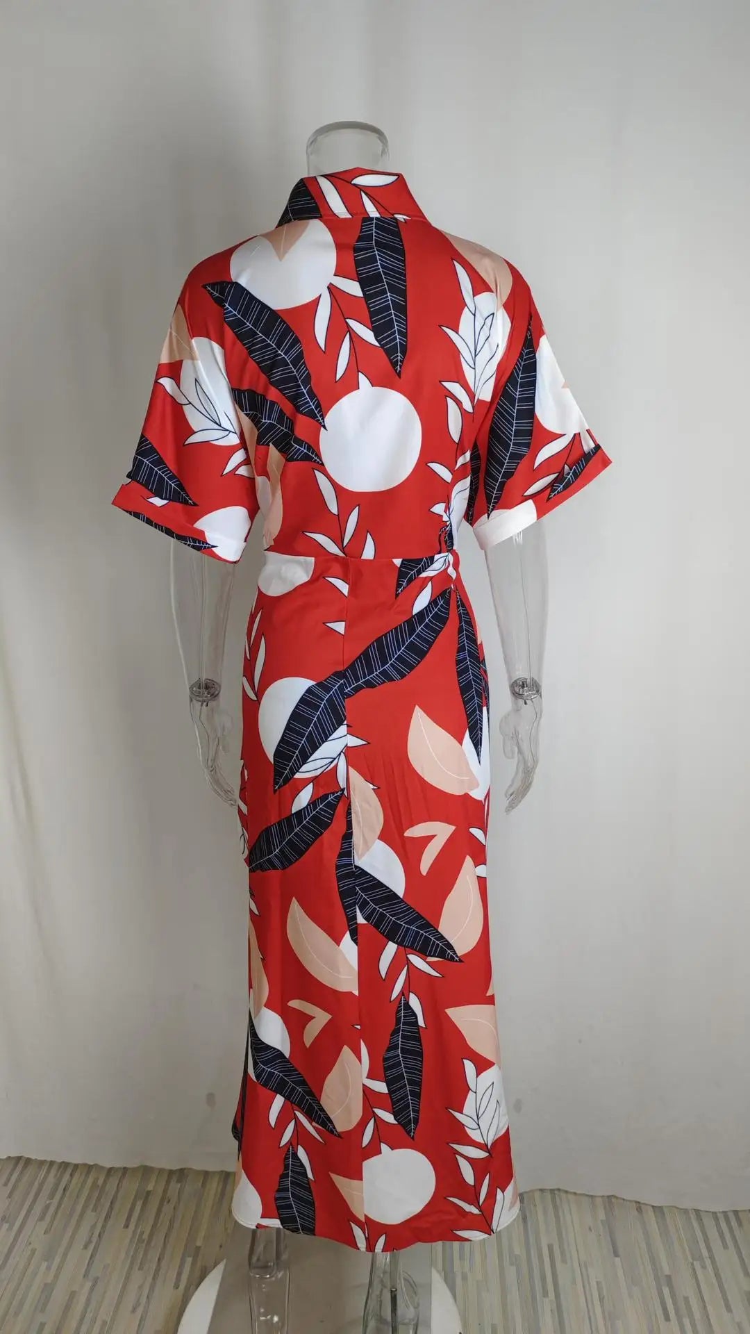 Vestidos Elegantes para Mujer 2026: Vestido de Mujer con Estampado Irregular, Cuello Solapa, Ajuste Delgado y Contraste, Ideal para el Trabajo y con un Toque de Temperamento.
