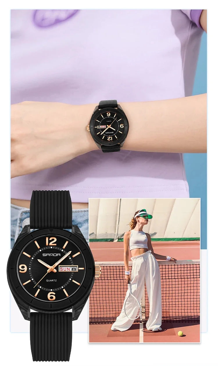 Reloj de Pulsera SANDA para Mujer, Nuevo, Moderno, Deportivo, de Cuarzo, con Fecha, Semana, Resistente al Agua, Luminoso, Elegante