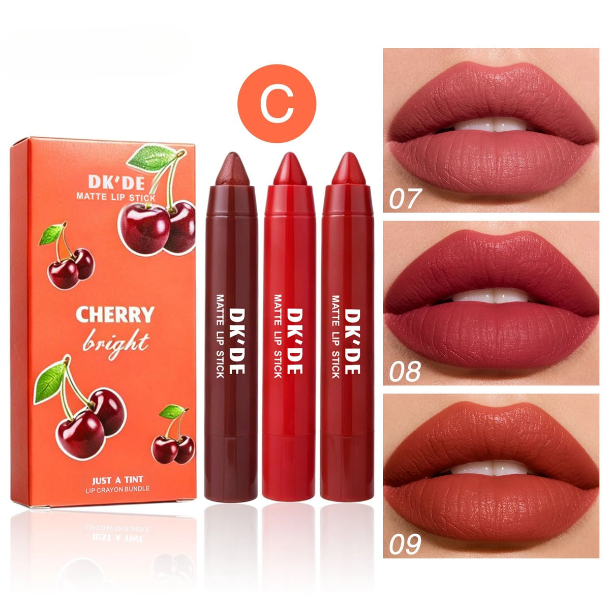 Set de Lápices Labiales de 3 Colores, Color Duradero, Resistente a la Transferencia, Apto para Todos los Estilos de Maquillaje
