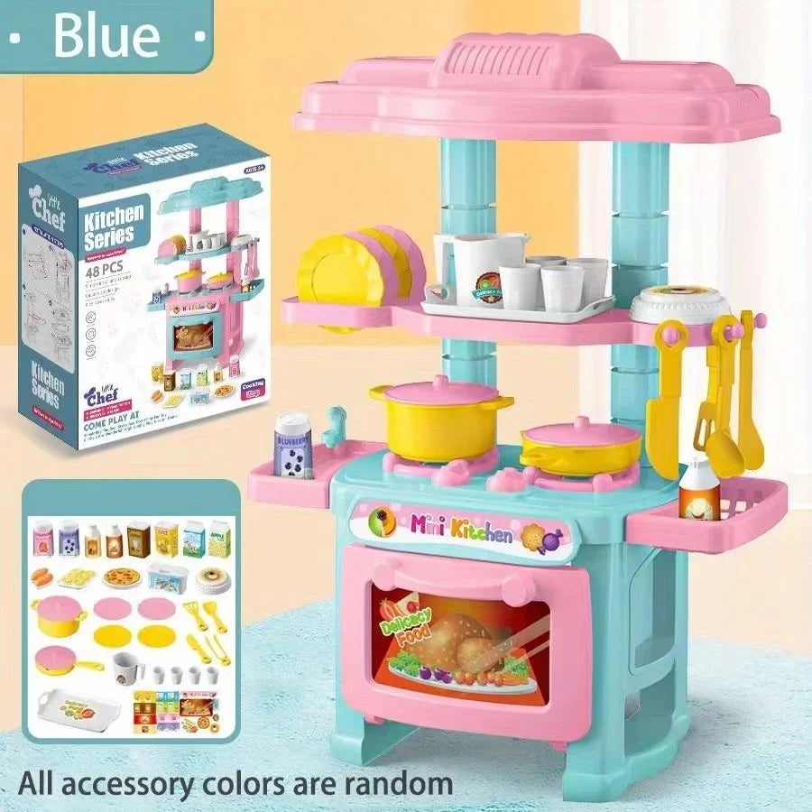 Mini juego de mostrador de cocina DIY, vajilla de comida de cocina simulada, juego de rol para casa, juego de simulación, juguete para regalo para chico y niño