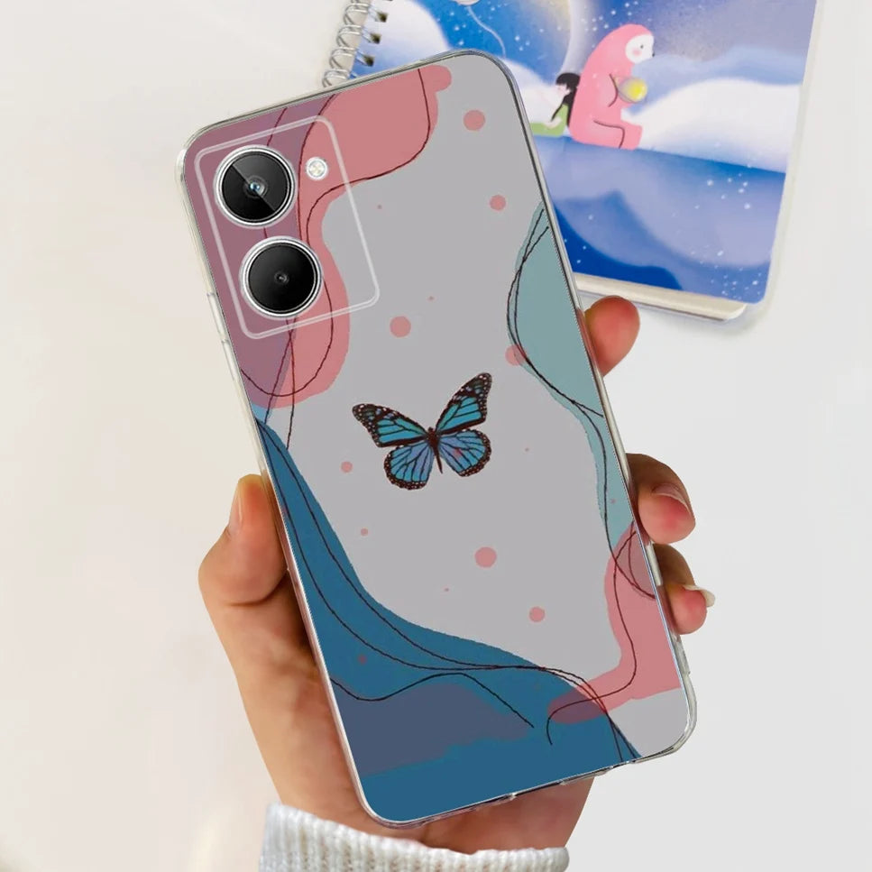 Para Realme 10 4G RMX3630 funda de teléfono suave de silicona TPU a prueba de golpes para Realme 10 funda protectora trasera con diseño de dibujos animados bonitos