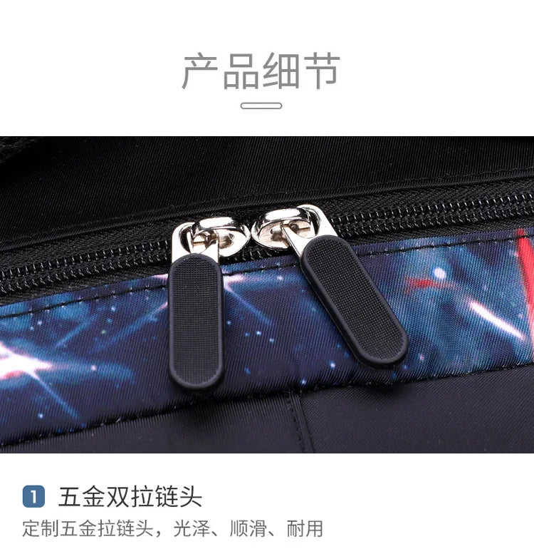 Nuevo conjunto de 3 uds de mochilas para niños, bolso escolar con patrón de cielo estrellado para estudiantes, bolso escolar impermeable con bolsa de almuerzo, estuche para lápices