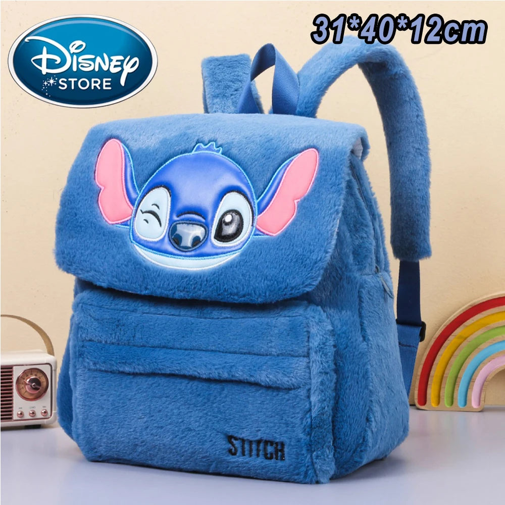 Mochila de Peluche Stitch 2026, Mochila Escolar Japonesa Azul con Diseño Divertido de Stitch, Mochila de Gran Capacidad para Estudiantes, Bolsa de Jardín de Infancia, Regalo para Niños
