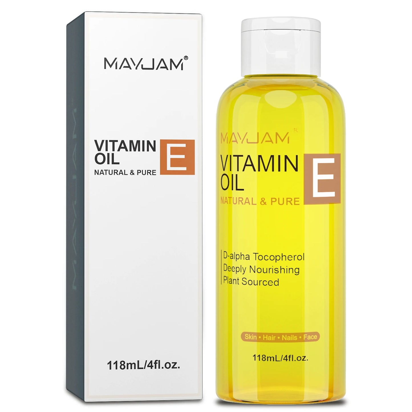 MAYJAM Aceite de vitamina E natural y puro Cuidado de la piel Hidratante Ilumina el tono de la piel 118 ml 236 ml Aceite para el cuidado de la cara
