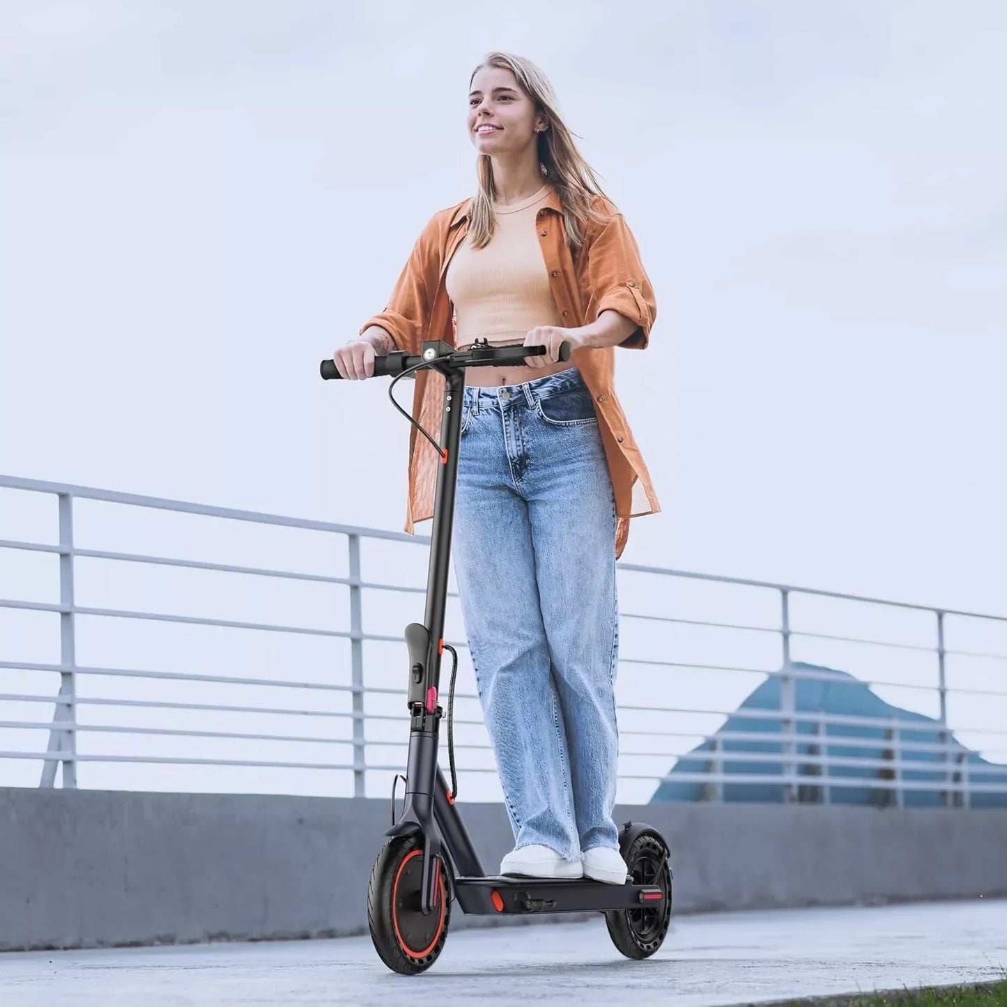 Patinete eléctrico AOVOPRO LADPED LP60, 350W, 19mph, velocidad máxima, neumático de 8,5 pulgadas, patinete eléctrico plegable, rango máximo de 16 millas para adultos