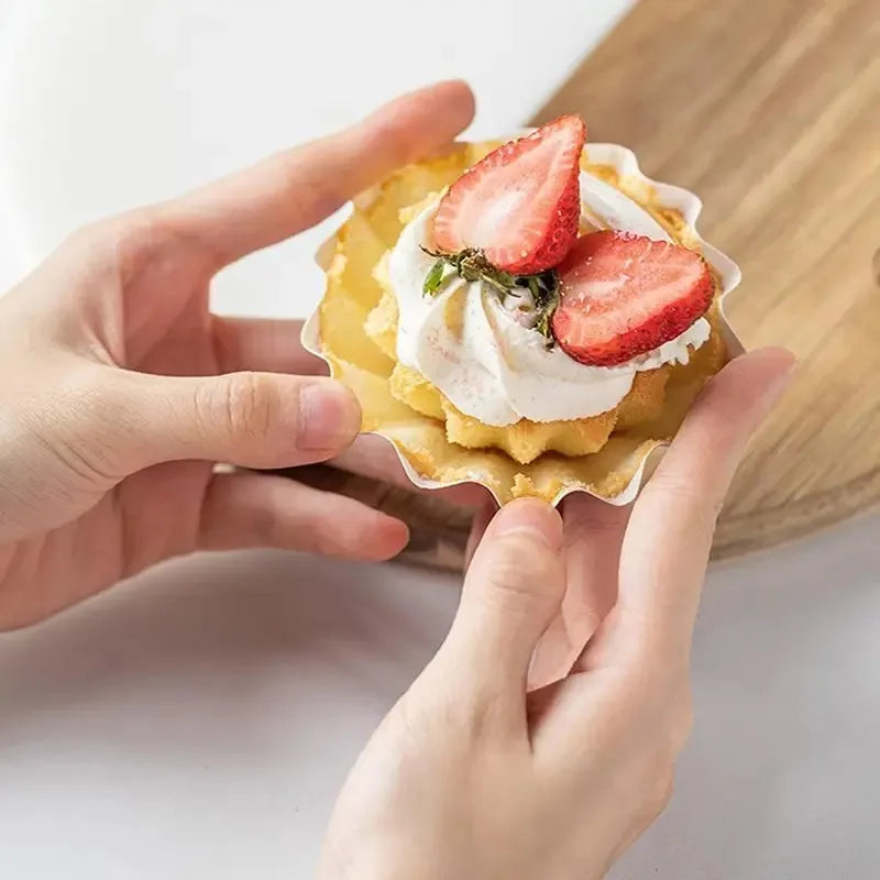 100 Uds. Tazas desechables para muffins, moldes para tarta de huevo, tazas para magdalenas resistentes al calor, revestimientos de papel grueso para magdalenas, moldes para tarta, herramientas para hornear