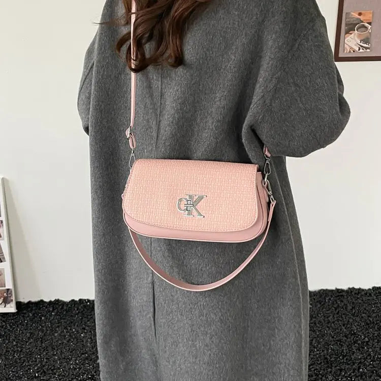 Bolso Bandolera de Lujo Exclusivo para Mujer, con Logotipo de Diseñador, Gran Capacidad, de Cuero, Elegante, Texturizado, para el Día a Día