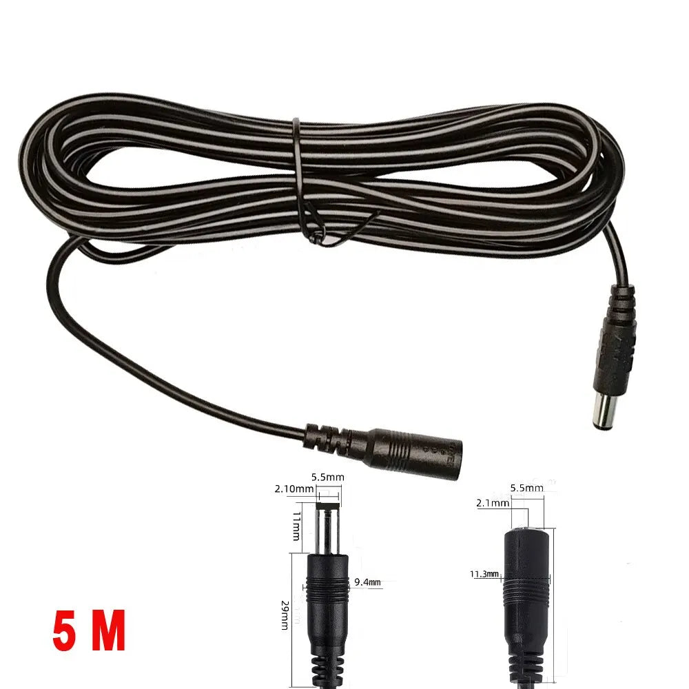 10M/5M 5,5mm * 2,1mm conector de alimentación CC Cable de extensión adaptador Jack Cable DC hembra macho extensión enchufe externo