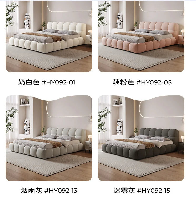 Cama doble moderna para dormitorio, con marco de cama suave, ecológico y duradero, de madera maciza tapizada, con almacenamiento para dormitorio principal.